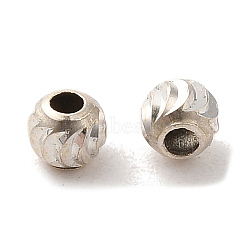 925 Sterling Silver Corrugated Round Spacer Beads, Silver, 2x1.5mm, Hole: 1mm(STER-K178-02D-S)