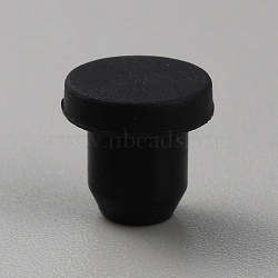 Silicone Hole Plugs, Snap in Hole Plugs, Post Pipe Insert End Caps, for Furniture Fencing, Round, Black, 9.5x9mm, Pin: 6.5mm(AJEW-WH0258-878C)