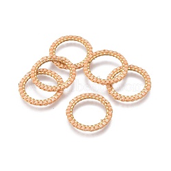MIYUKI & TOHO Handmade Japanese Seed Beads, with Golden Plated 304 Stainless Steel Link Rings, Loom Pattern, Ring/Circle, PeachPuff, 18~19x1.7mm, Inner Diameter: 14mm(SEED-A028A-M-11G)