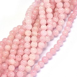 Natural Morganite Beads Strands, Round, 6mm, Hole: 0.8mm, about 69~70pcs/strand, 15.5~16.3 inches(39.5~41.5cm)(G-F602-12-6mm)