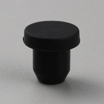 Silicone Hole Plugs, Snap in Hole Plugs, Post Pipe Insert End Caps, for Furniture Fencing, Round, Black, 9.5x9mm, Pin: 6.5mm