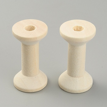 Wooden Empty Spools for Wire, Thread Bobbins, BurlyWood, 4x2.05cm
