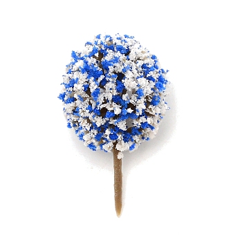 Plastic Model Ornament, Tree, for Desk Home Decoration, Blue, 36~37x20~22mm