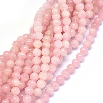 Natural Morganite Beads Strands, Round, 6mm, Hole: 0.8mm, about 69~70pcs/strand, 15.5~16.3 inch(39.5~41.5cm)