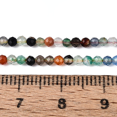 naturelles multicolores perles d'agate brins(G-T143-02)-5