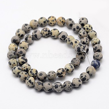 Natural Dalmatian Jasper Beads Strands(X-G-D685-8mm)-2
