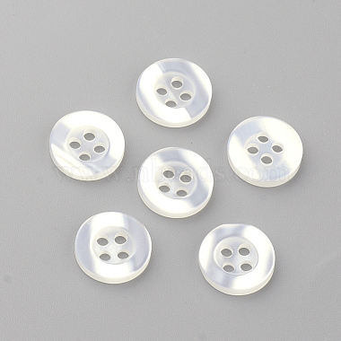 20L(12.5mm) Seashell Flat Round Plastic 4-Hole Button