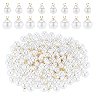 Golden White Round Brass+Plastic Pendants
