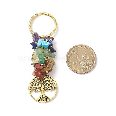 Porte-clés pendentif pierre gemme naturelle chakra(KEYC-JKC00414-03)-3