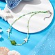 colliers avec pendentif en turquoise synthétique teinté en étoile de mer et tortue(NJEW-JN05112)-1