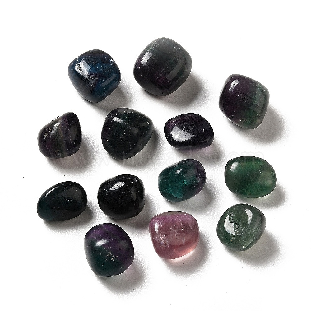 Natural Fluorite Beads, Tumbled Stone, Vase Filler Gems, No Hole