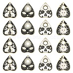 12Pcs 4 Styles Alloy Pendants, with Enamel, Light Gold, Heart, Golden, 26x22x1.2mm, Hole: 2mm, 3pcs/style(ENAM-YW0006-41)