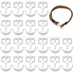 20Pcs Zinc Alloy Hook Clasps, Double-Hole Anchor, Silver, 29x20x4.5mm, Hole: 5.5x7mm(FIND-FH0017-96)