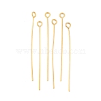Ion Plating(IP) 304 Stainless Steel Eye Pins, Golden, 40mm, Hole: 1.9x2mm, Pin: 0.6mm(X-STAS-G075-17G-03)
