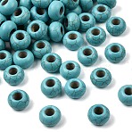 Synthetic Turquoise European Beads, Large Hole Beads, Dyed, Rondelle, Turquoise, 13~14x8~8.5mm, Hole: 5~6mm(TURQ-S283-34A)