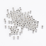Iron Spacer Beads, Silver Color Plated, 2.5x2mm, Hole: 1.5mm(IFIN-E005-S)