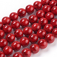 Synthetic Turquoise Beads Strands, Dyed, Round, Red, 10mm, Hole: 1mm(X-TURQ-H038-10mm-XXS17)