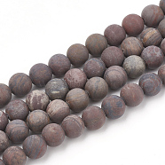 Natural Ocean Jasper Beads Strands, Frosted, Round, 4mm, Hole: 1mm, about 96pcs/strand, 15.5 inch(G-T106-136)