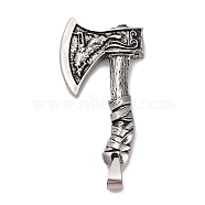 Tibetan Style Alloy Pendants, Cadmium Free & Lead Free, Axe, Antique Silver, 48x25.5x6.5mm, Hole: 4.5x8mm(FIND-B040-15AS)