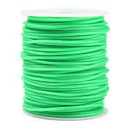 Hollow Pipe PVC Tubular Synthetic Rubber Cord, Wrapped Around White Plastic Spool, Lime Green, 2mm, Hole: 1mm, about 54.68 yards(50m)/roll(RCOR-R007-2mm-77)