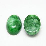 Dyed Natural White Jade Cabochons, Oval, Green, 18x13x6mm(G-Q957-01D-13x18)