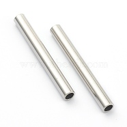 304 Stainless Steel Beads, Tube Beads, Stainless Steel Color, 35x4mm, Hole: 2.8mm(STAS-H160-04D-P)