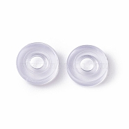 Silicone Clip on Earring Pads, Donut, Clear, 6.5x2mm, Hole: 2mm(X-FIND-G036-05)