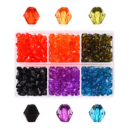 Transparent Acrylic Beads, Bicone, Mixed Color, 6x5.5mm, Hole: 2mm, 360pcs/box(TACR-YW0001-6MM-04)
