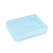 Transparent Plastic Bead Containers, with Hinged Lids, for Beads and More, Rectangle, Blue, 12x9x2.5cm(CON-WH0072-50C)