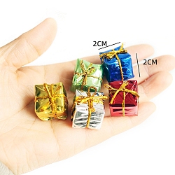 Plastic Christmas Gift Miniature Ornaments, Micro Landscape Home Dollhouse Accessories, Pretending Prop Decorations, Mixed Color, 20x20mm, 5pcs/set(PW-WGE6C95-06)