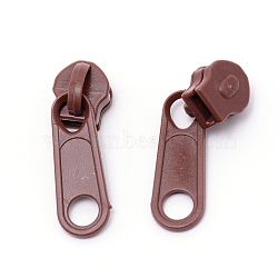 Plastic Zipper Slider, Garment Accessories, Oval, Coconut Brown, 3.6x1.1x1.1cm(KY-WH0024-48K)