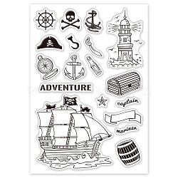 PVC Plastic Stamps, for DIY Scrapbooking, Photo Album Decorative, Cards Making, Stamp Sheets, Anchor & Helm Pattern, 16x11x0.3cm(DIY-WH0167-56-135)