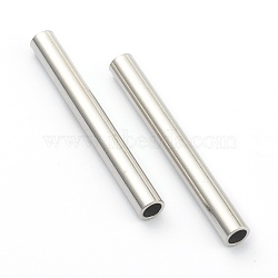 Non-Tarnish 304 Stainless Steel Beads, Tube Beads, Stainless Steel Color, 35x4mm, Hole: 2.8mm(STAS-H160-04D-P)