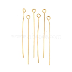 Ion Plating(IP) 304 Stainless Steel Eye Pins, Golden, 40mm, Hole: 1.9x2mm, Pin: 0.6mm(X-STAS-G075-17G-03)