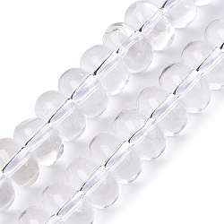 Transparent Glass Beads Strands, Rondelle, Clear, 10x6mm, Hole: 1.2mm, about 65pcs/strand, 14.96 inch(38cm)(GLAA-N001-63B)