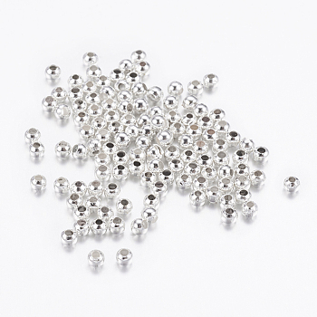 Iron Spacer Beads, Silver Color Plated, 2.5x2mm, Hole: 1.5mm