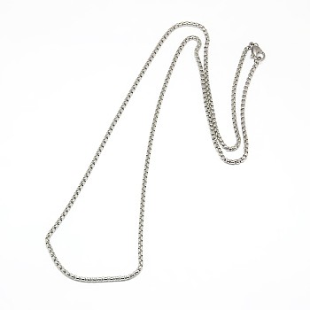 304 Stainless Steel Venetian Chain Necklace Making, Stainless Steel Color, 23.43 inch~23.82 inch(59.5~60.5cm)x2mm