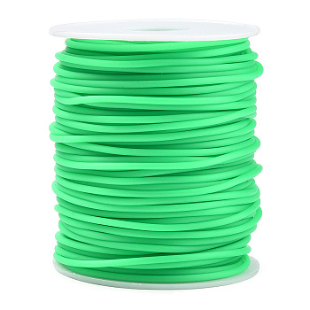 Hollow Pipe PVC Tubular Synthetic Rubber Cord, Wrapped Around White Plastic Spool, Lime Green, 2mm, Hole: 1mm, about 54.68 yards(50m)/roll