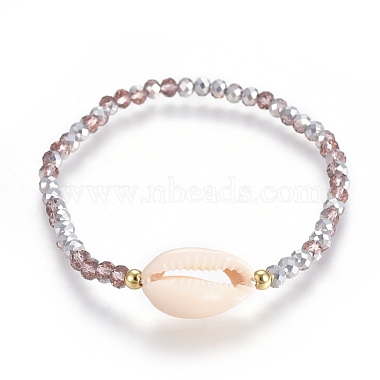 Bracelets stretch coquille cauris(BJEW-JB04062)-2