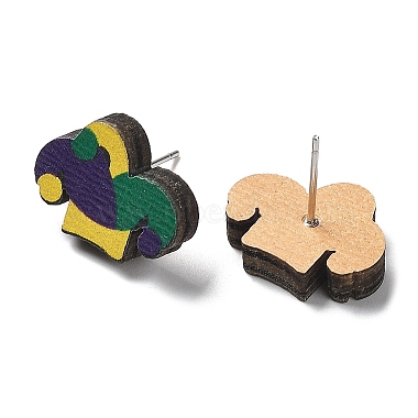 Printing Wood Stud Earrings for Women(EJEW-B028-05)-2