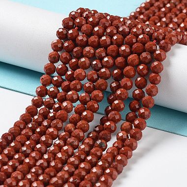 rouge naturel perles de jaspe brins(G-J400-E15-02)-2