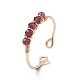 Copper Wire Wrapped Natural Garnet Open Ring(RJEW-JR00630-04)-1