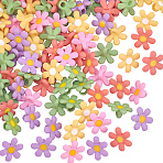 100Pcs Opaque Resin Pendants, Flower Charms, Mixed Color, 14x16x8mm, Hole: 3.5mm(RESI-SC0006-69)