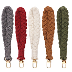 5Pcs 5 Colors Braided Cotton Pendant Decorations, Phone Strap with Alloy Swivel Clasps, Mixed Color, 165x21mm, 1pc/color(HJEW-GO00114)