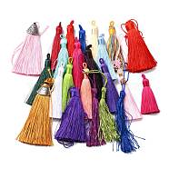 Multi-style Polyester Tassel Pendants, Mixed Color, 80~135x15~35x4~9.5mm, Hole: 4.7x3mm(FIND-XCP0001-17)
