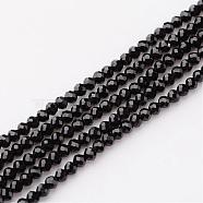 Natural Black Spinel Beads Strands, Round, Faceted, 2mm, Hole: 0.8mm, about 203pcs/strand, 15.75 inch(G-K127-05F-2mm)