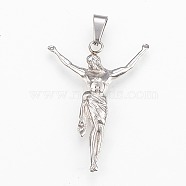 304 Stainless Steel Pendants, For Easter, Jesus, Stainless Steel Color, 35x26.5x4.5mm, Hole: 7x4mm(STAS-H457-54P)