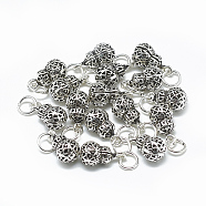 Thai 925 Sterling Silver Charms, with Jump Ring, Calabash, Antique Silver, 12.5x7mm, Hole: 4mm(STER-T002-39AS)