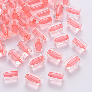 Transparent Acrylic Beads, Column, Light Coral, 10x7.5mm, Hole: 1.8mm, about 950pcs/500g(TACR-S154-17A-52)