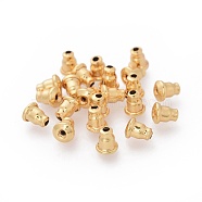 304 Stainless Steel Ear Nuts, Earring Backs, Golden, 6x5mm, Hole: 1.2mm, Fit For 0.7~0.9mm Pin(X-STAS-G205-11G)